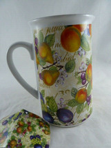 Kent Pottery Coffee Tea Cup Beautiful 5.5&quot; tall pears fruit plumbs grapes berrie - £11.07 GBP