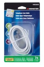 Monster Cable Mondular Telephone Line Cable Modular 4 Conductor 7 &#39; Whit... - $23.48