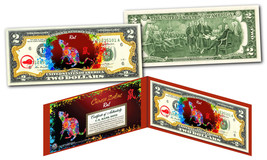 Year Of The Rat - Chinese Zodiac Official $2 U.S. Bill Red Polychrome Edition - £10.43 GBP