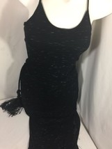 Mona B Women Black Dress White Lines Sleeveles Size M Soft Material Bin8... - $20.79