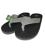 Sanuk Flip Flops Mens Gray Woven Canvas Comfort Sandals Charcoal Slipper... - £42.77 GBP