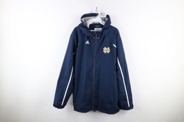 Adidas Mens Large Team Issued Notre Dame University Football Hooded Jacket Blue - £70.04 GBP