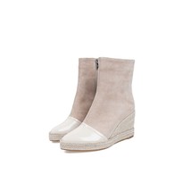 QUTAA 2021 Autumn Winter Pointed Toe Wee Heel Zipper All Match Women Shoes Flock - £61.80 GBP