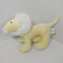Oshkosh B&#39;gosh plush yellow lion rattle white mane pink nose purple ft Toys R US - £7.75 GBP