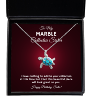 Necklace Birthday Present For Marble Collector Sister - Jewelry Turtle Pendant  - £40.05 GBP