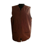 Real Clothes Saks Fifth Avenue S Silk vest jacket  Brown Zip Front - £30.09 GBP