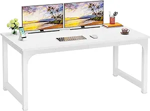 63 Inch Large Executive Computer Office Desk, White - £256.96 GBP
