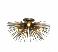 Mid century Starburst Half Urchin Design Polished Brass Sputnik Chandelier - £168.97 GBP