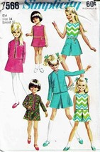 Vintage 1968 Girl's COORDINATES Simplicity Pattern 7566-s Size 14 - £9.42 GBP