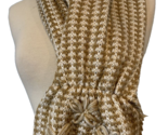 Coldwater Creek Gold and White Knit Embellished Scarf  - £7.46 GBP