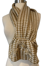 Coldwater Creek Gold and White Knit Embellished Scarf  - £7.44 GBP