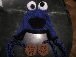 Baby or toddler hat and diaper cover set like cookie eating monster- sam... - $17.95