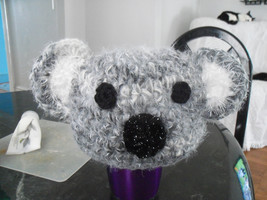 Baby or toddler Koala hat  0-3mth to 18mth same size  super SOFT fuzzy yarn - $13.95