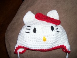 Baby hat Kitty white size newborn to 3 months, or any size with to 18mth... - $13.95