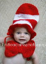 Baby dr white and red hat and bow tie set   size 0-6mth  Email me for larger siz - £12.02 GBP