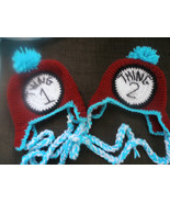 Set of 2 Baby or toddler crochet Thing 1 &amp; 2 hats   Great for photo prop... - £20.40 GBP