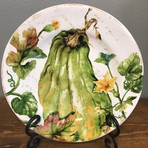 Pier 1 Imports Pumpkin Patch Salad Dessert Plate Green Gourd 8.75&quot; Excel... - $18.69