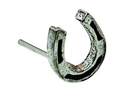 Horseshoe Nose Stud 22g (0.6mm) Lucky Horseshoe 925 Sterling Silver L Bendable - £5.25 GBP