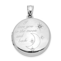 Sterling Silver I Love You To The Moon and Back Round Locket - £99.11 GBP