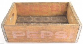 Pepsi Cola Crate Wood Grain Carrier Signer Collectible Vintage Advertising Case - $31.92