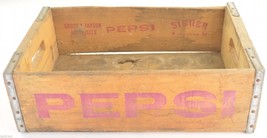 Pepsi Cola Crate Wood Grain Carrier Signer 1988 Collectible Soda Pop Case Decor - $31.92
