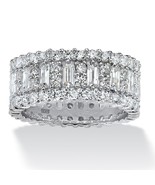 PalmBeach Jewelry 4.80 TCW Baguette CZ Platinum-plated Silver Eternity Band - £71.58 GBP