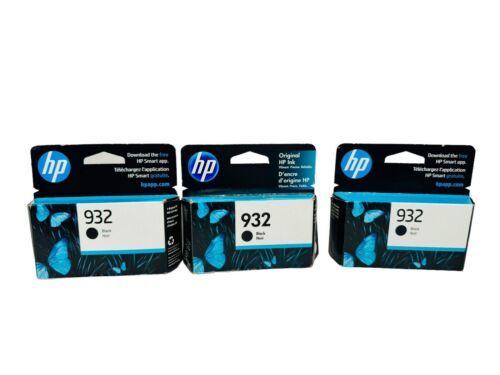 Lot Of 3 Genuine HP 932 Black Inkjet Cartridge For Office Jet Printers - $8.44