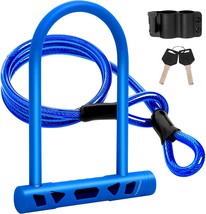 Bike Lock Heavy Duty Bike U Lock With Cable 14Mm Shackle And 12Mm X1.5M ... - £25.16 GBP