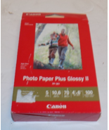 Canon PP-301 70lb Photo Paper Plus Glossy II 4x6 100 Sheets New Sealed - $14.68