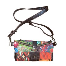 Desigual Patchwork Embroidered Studded Clutch Crossbody Bag Purse - £36.49 GBP