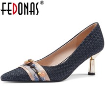 FEDONAS Vintage Shoes For Women Shallow Classic Design Pointed Toe High Heels Pu - £87.92 GBP