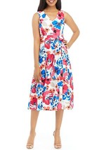 NWT Calvin Klein Women&#39;s Scuba Floral Dress Sleeveless Blue Orange White Size 2 - £43.33 GBP