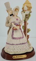 The Mirella Collection Bride &amp; Groom w/ Birdhouse 10&quot; Resin Figurine Wood Base - £32.98 GBP