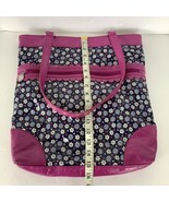 Frill Vera Bradley Purple Floral Vinyl Tote Bag Purse 12x15x2” - £4.01 GBP