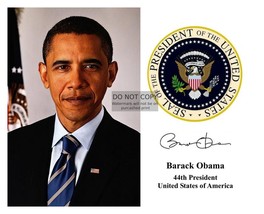President Barack Obama Presidential Seal Autographed 8X10 Photograph - £6.72 GBP