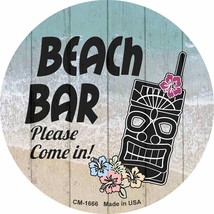 Beach Bar Tiki Novelty Circle Coaster Set of 4 - £15.63 GBP