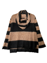 Free People Womens Sweater Brown/Black Pullover Lulu Star Cowl Neck Size S - £15.58 GBP