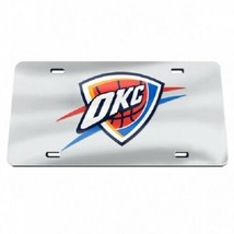 okc oklahoma city thunder nba basketball logo silver laser license plate - £31.96 GBP