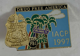 FBI Orlando IACP 1997 Drug Free America lapel pin police - £15.49 GBP