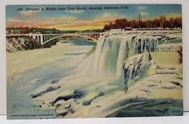 Niagara Falls in Winter from Goat Island showing American Falls Postcard B13 - £3.15 GBP