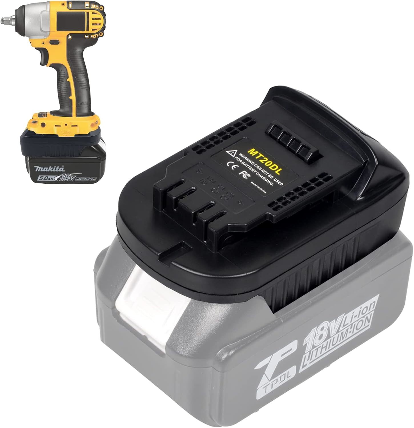 Makita To Dewalt Battery Adapter: Mt20Dl Converts Makita 18V Lithium Bat... - $22.76