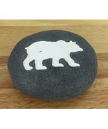 Bear Resin Rock Paperweight - Imprinted Bear - Lodge, Log Cabin Decor - ... - £9.60 GBP