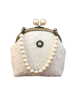 Women Purse Handbag with Pearl Chains Clutches with Lace Shoulder Bag Wa... - £36.19 GBP