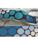 Loom Bead Pattern - Progressive Blue Circles Cuff Bracelet - $4.00
