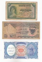 Bahrain,España,Egipto,Conjunto De 3 , Diferente Issue Billetes Colección - $15.14
