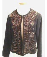 CHICO&#39;S Size 0 = Ms Size Small S 4 6  Lined Embroidered Fashion JACKET EUC  - £11.01 GBP