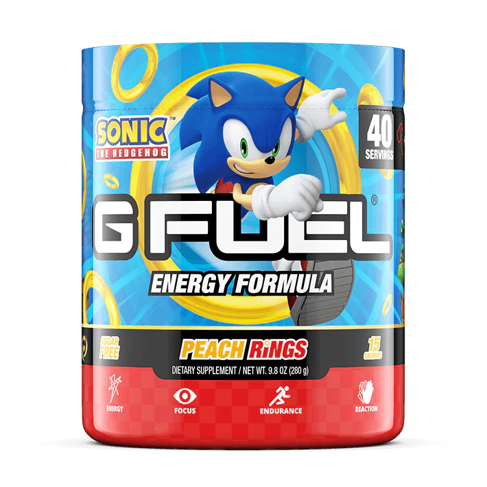 G Fuel Sonic&#39;s Peach Rings Elite Energy Powder, 9.8 oz (40 Servings)  - €60,00 EUR