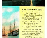 The New York Boat Poem by Marjorie Bassett NY 1931 WB Postcard  - £3.08 GBP