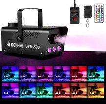 Donner Fog Machine: 13 Colors 500W Party Smoke Machine With Rgb Led Light, - £54.25 GBP
