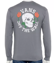 Mens Vans Off the Wall Skull &amp; Roses Long Sleeve T-Shirt GRAY - XL &amp; Large - NWT - £19.29 GBP
